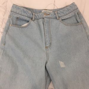 Blue high rise jeans from Simons.